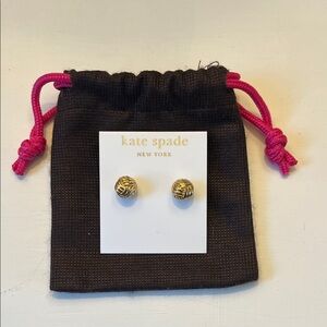Kate Spade Gold Textured Earrings
